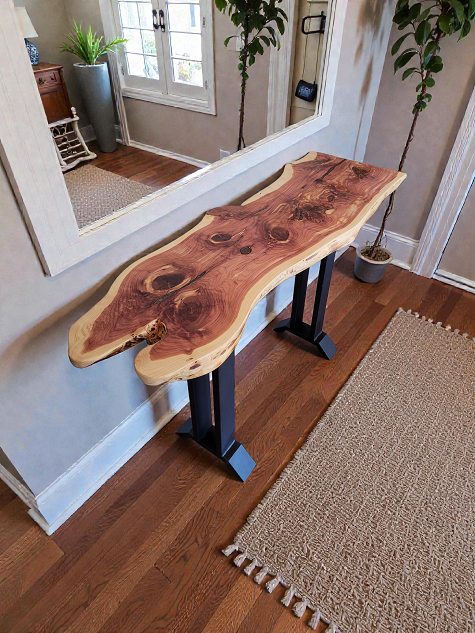 Old to New Cedar Entry Table