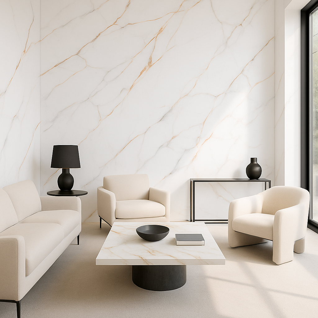 Carrara Dorado - PVC Mármol Premium