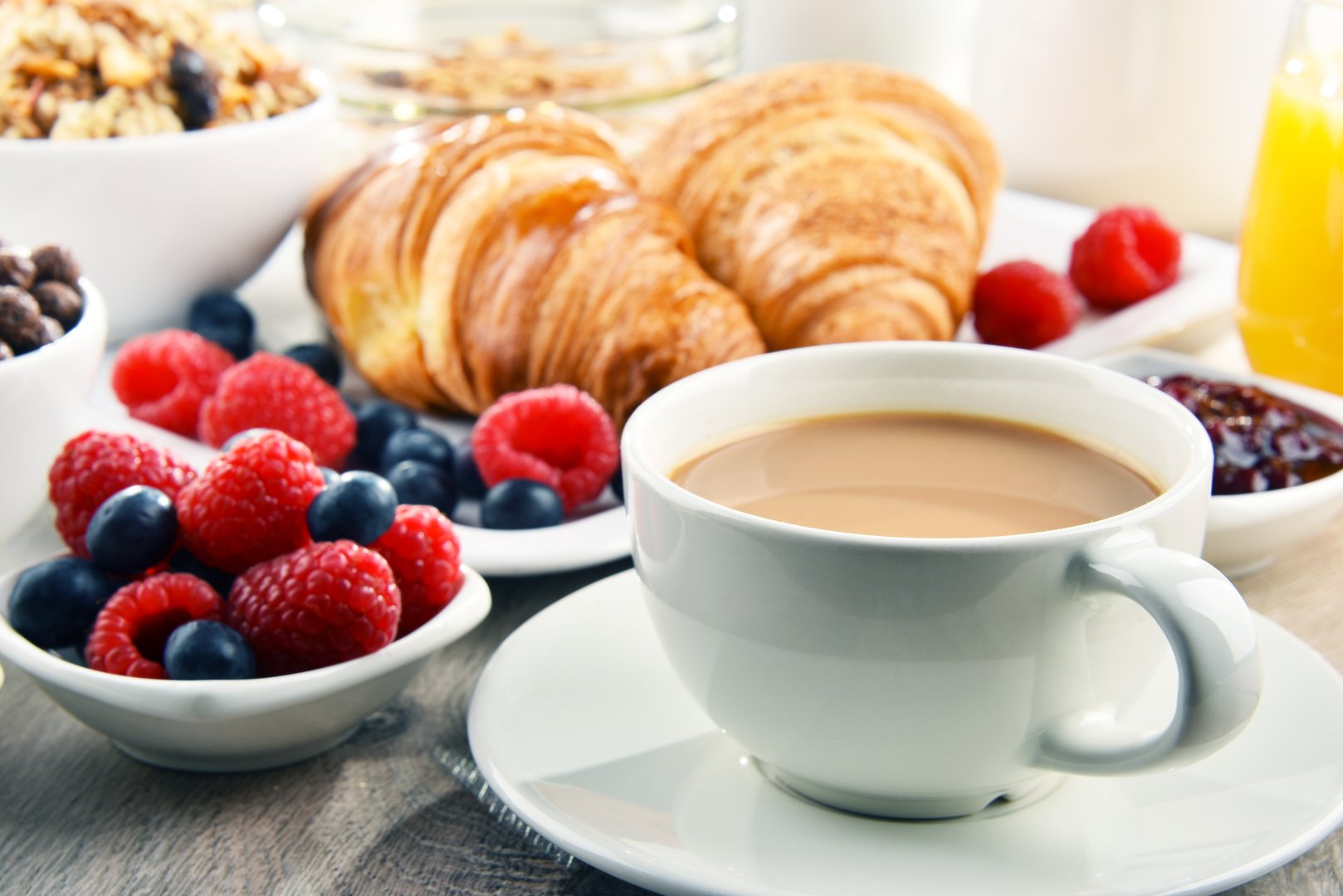 Breakfast with coffee