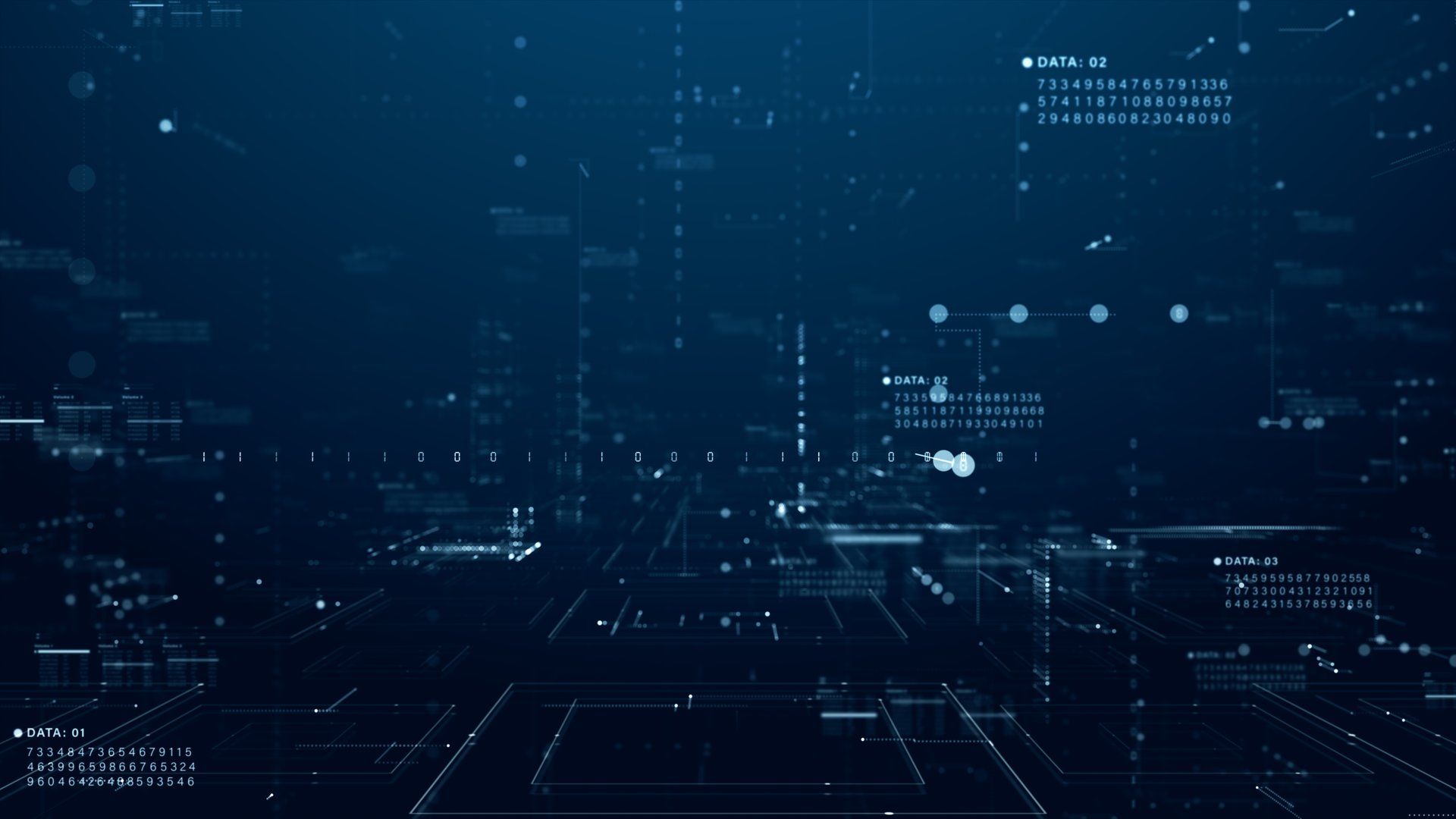 Futuristic digital matrix interface with floating data, binary code, and glowing tech elements. Ideal for cyber, AI, and data visualization concepts. Technology digital data background. 3d Rendering