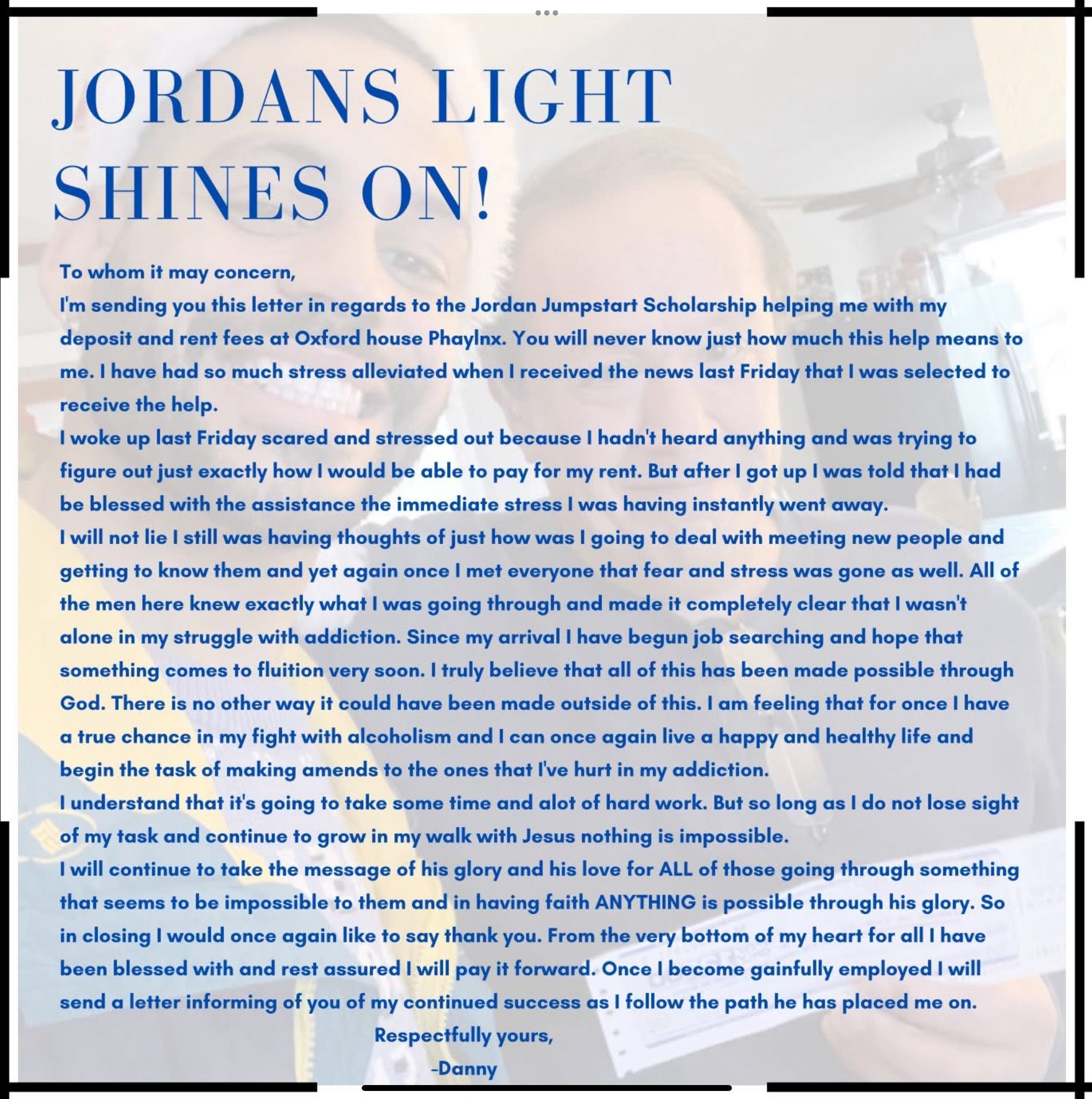 Jordan's Jumpstart to Recovery