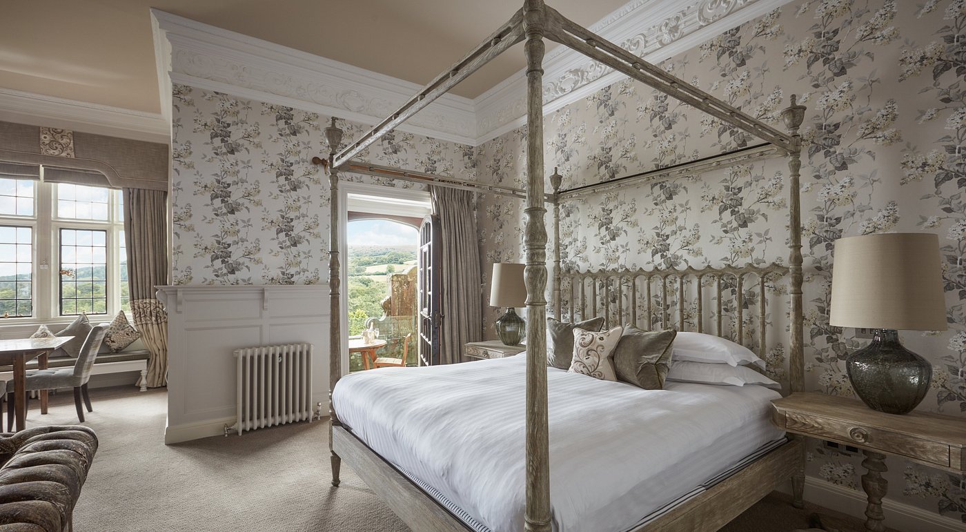 Bovey Castle exterior views historic castle hotel Devon countryside