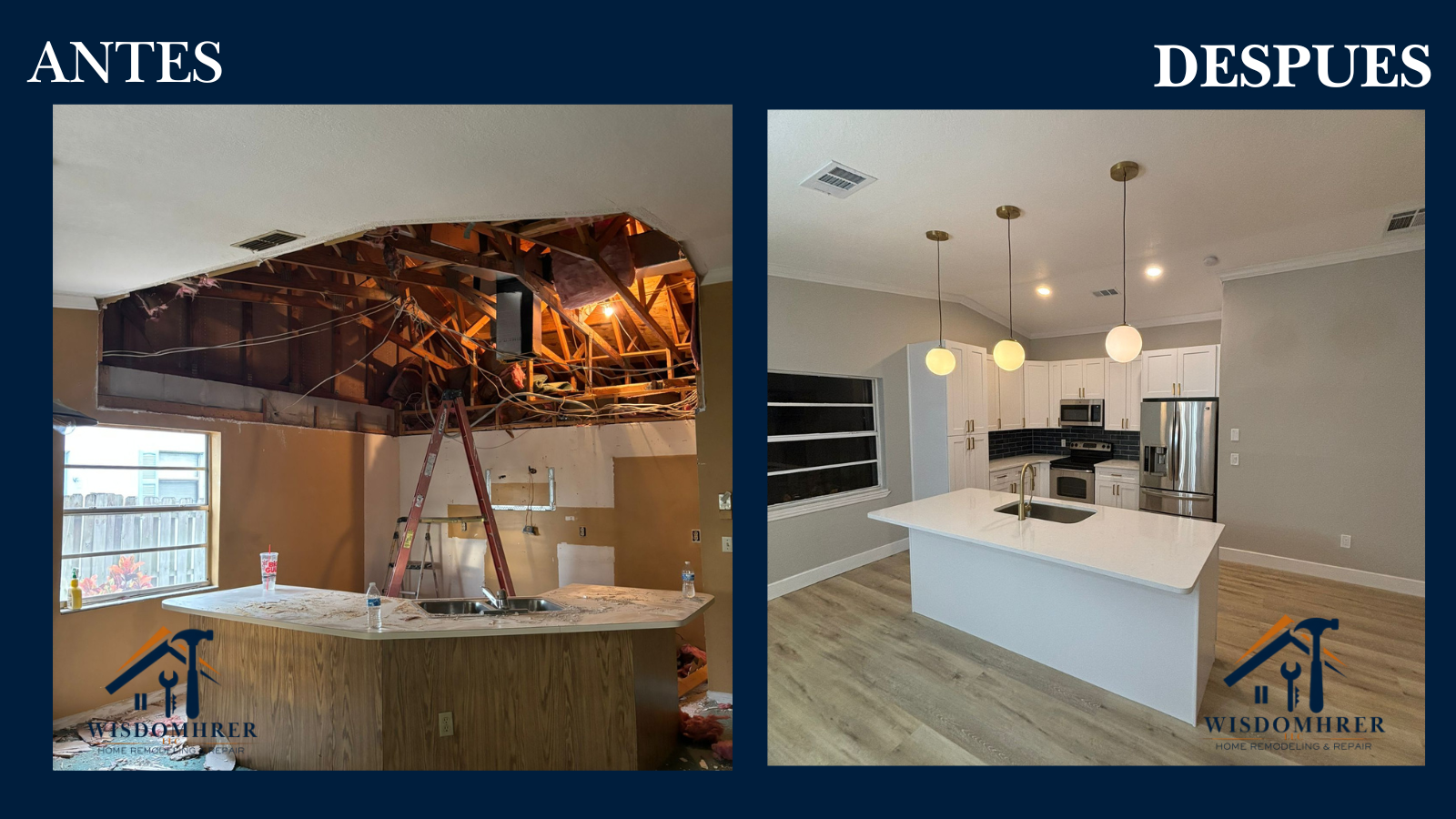 Remodelación de cocina antes y después