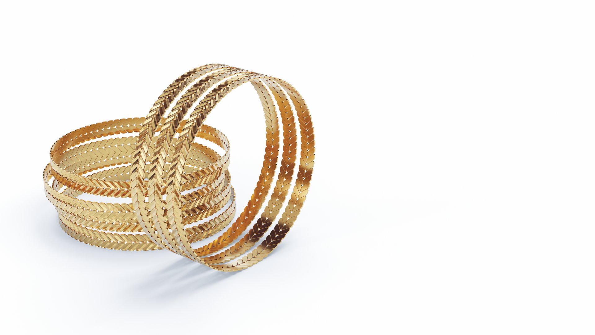 Immerse yourself in the timeless beauty of Turkish craftsmanship with this exquisite 3D-rendered image of a 22K gold bangle. Designed with intricate chevron patterns, this traditional piece reflects the richness and elegance of classic Turkish gold jewelry. Perfect for showcasing luxury, tradition, and fine detail in your catalog or marketing material.