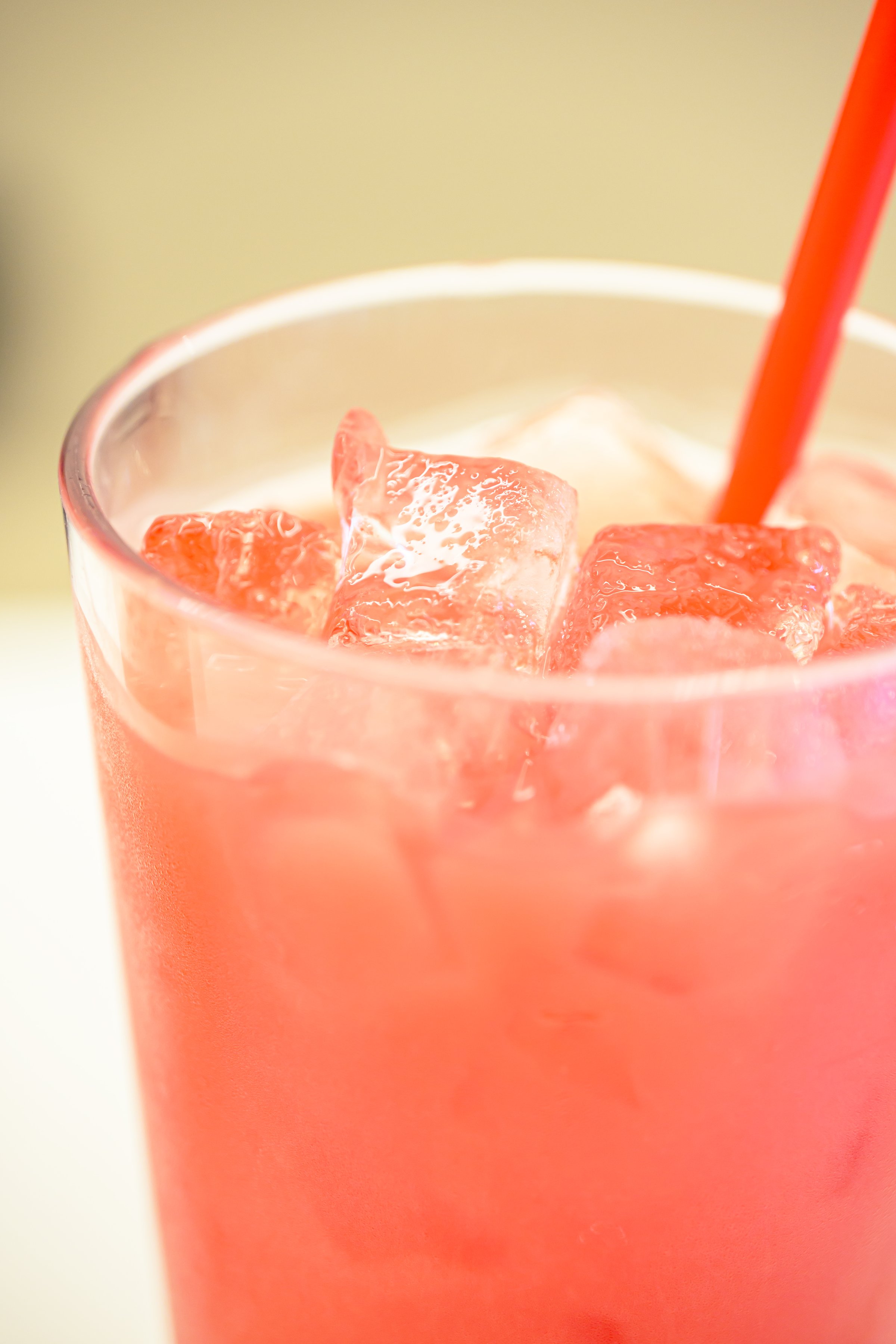 Watermelon juice in a clear glass