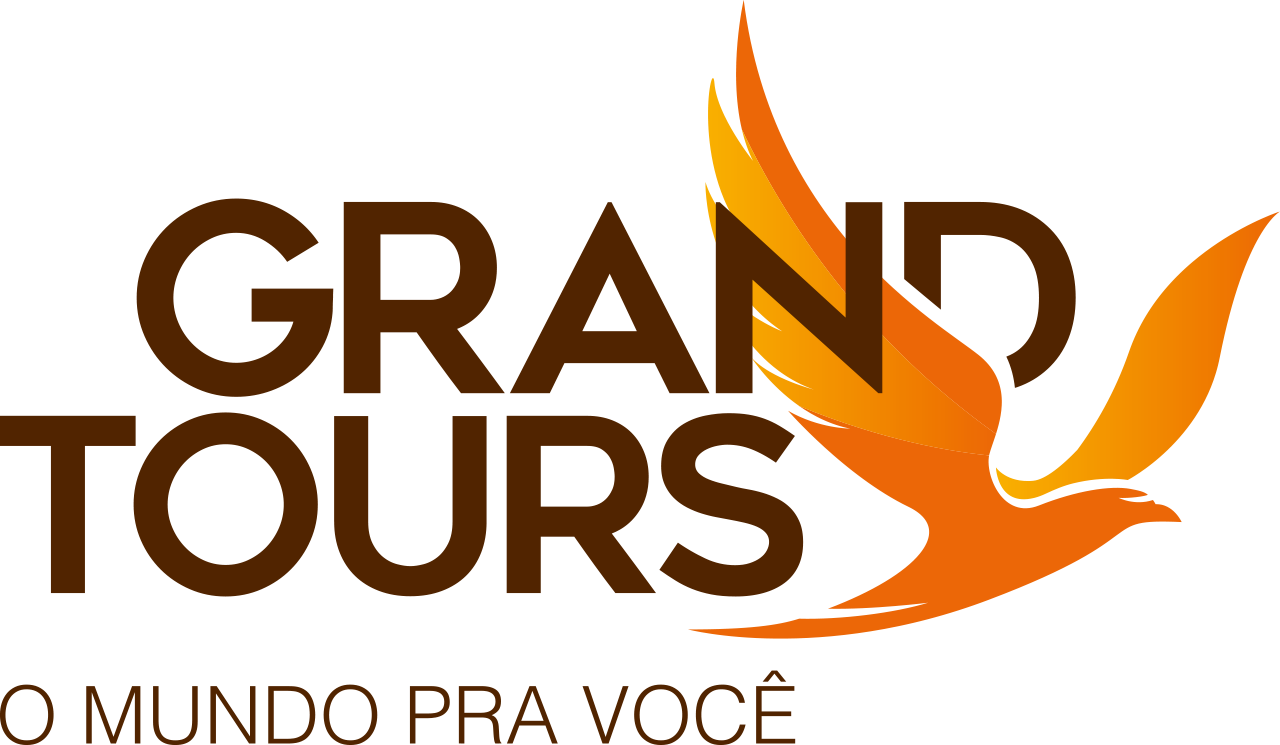 Logo with Grand Tours and a stylized orange bird. Below, the text reads O Mundo Pra Você.