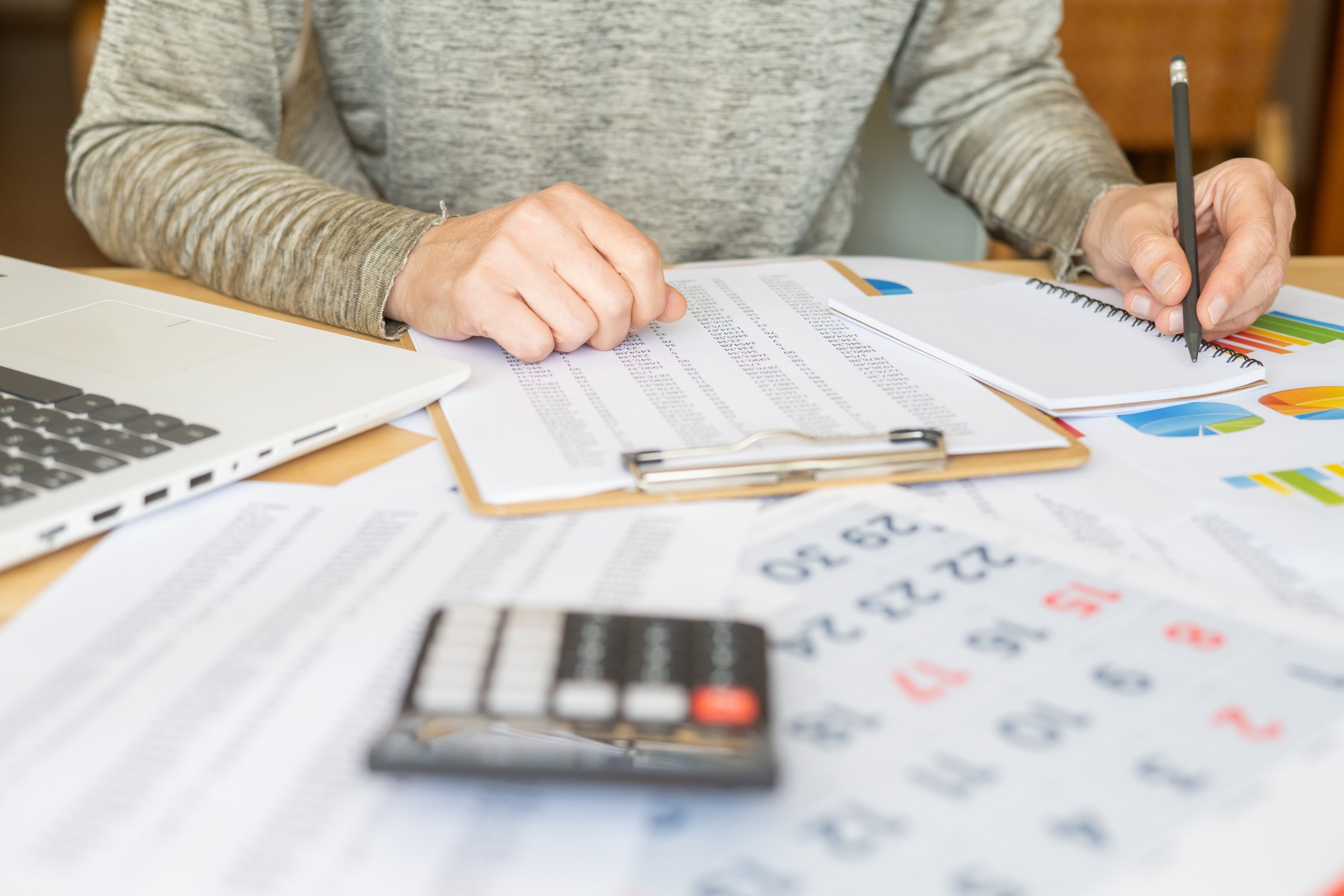 Brainstorming Notes on Office Desk with Business Schedule and Project Plan. Handwriting Corporate Tasks and Company Strategy, Reminder Ideas on Work Table.