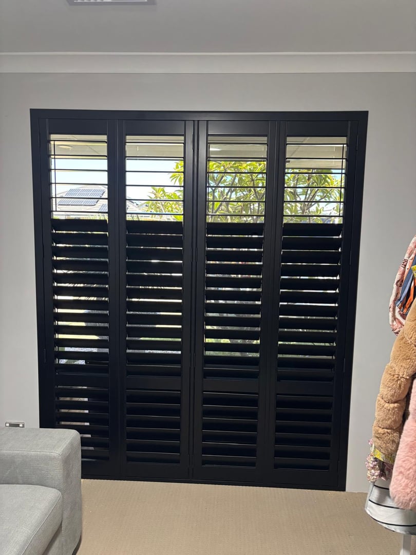 Custom plantation shutters Perth window shutters before after transformation