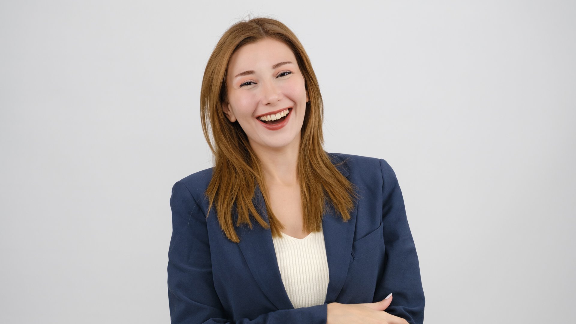 Businesswoman laughing portrait