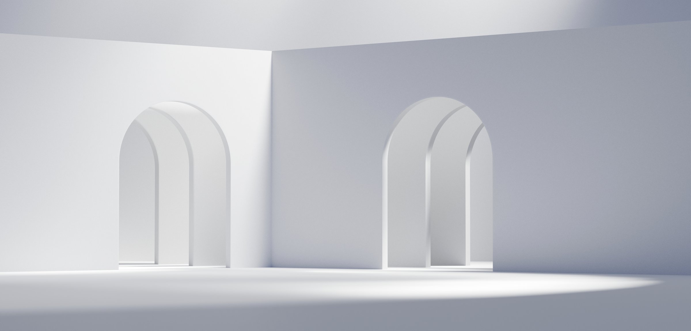 White empty interior room background, 3d rendering.