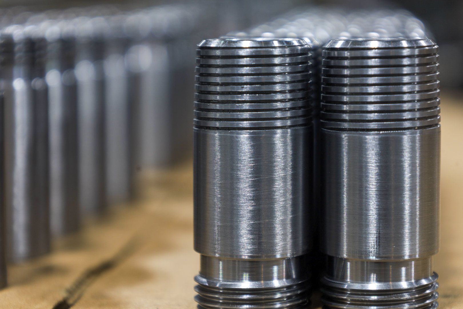 Metal parts in a machine shop