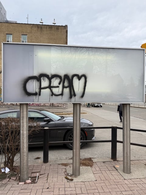 Before graffiti removal