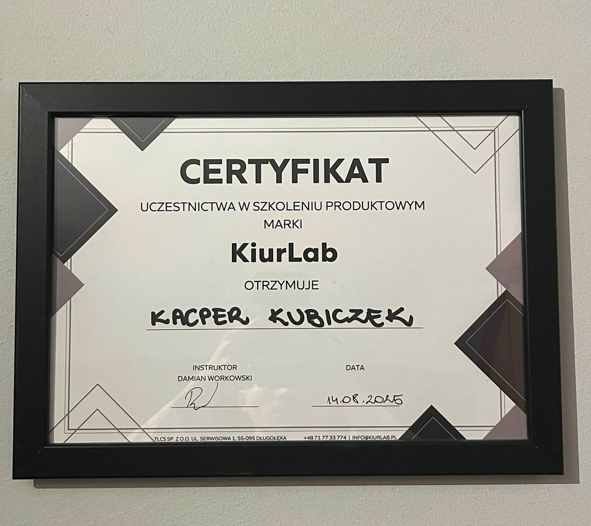 Certyfikat detailingu samochodowego