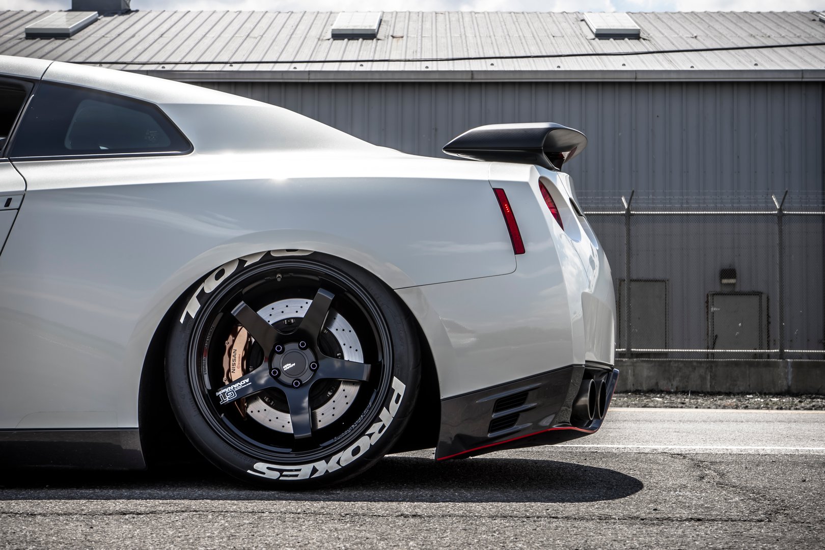 NY, NY, USA
Nissan R35 GTR parked outside showing the rear wheel