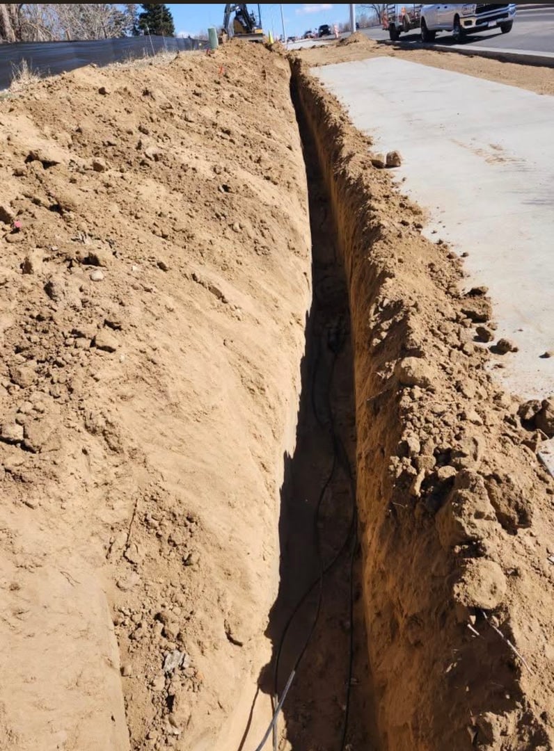 Professional trenching equipment and excavation work