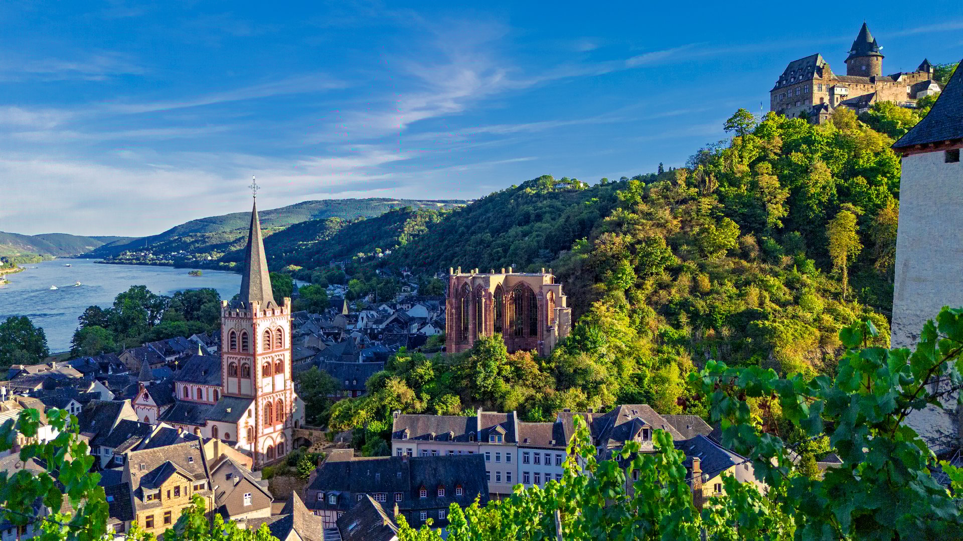 Bacharach on the Rhine (Bacharach am Rhein) in Rhineland-Palatinate, Germany.