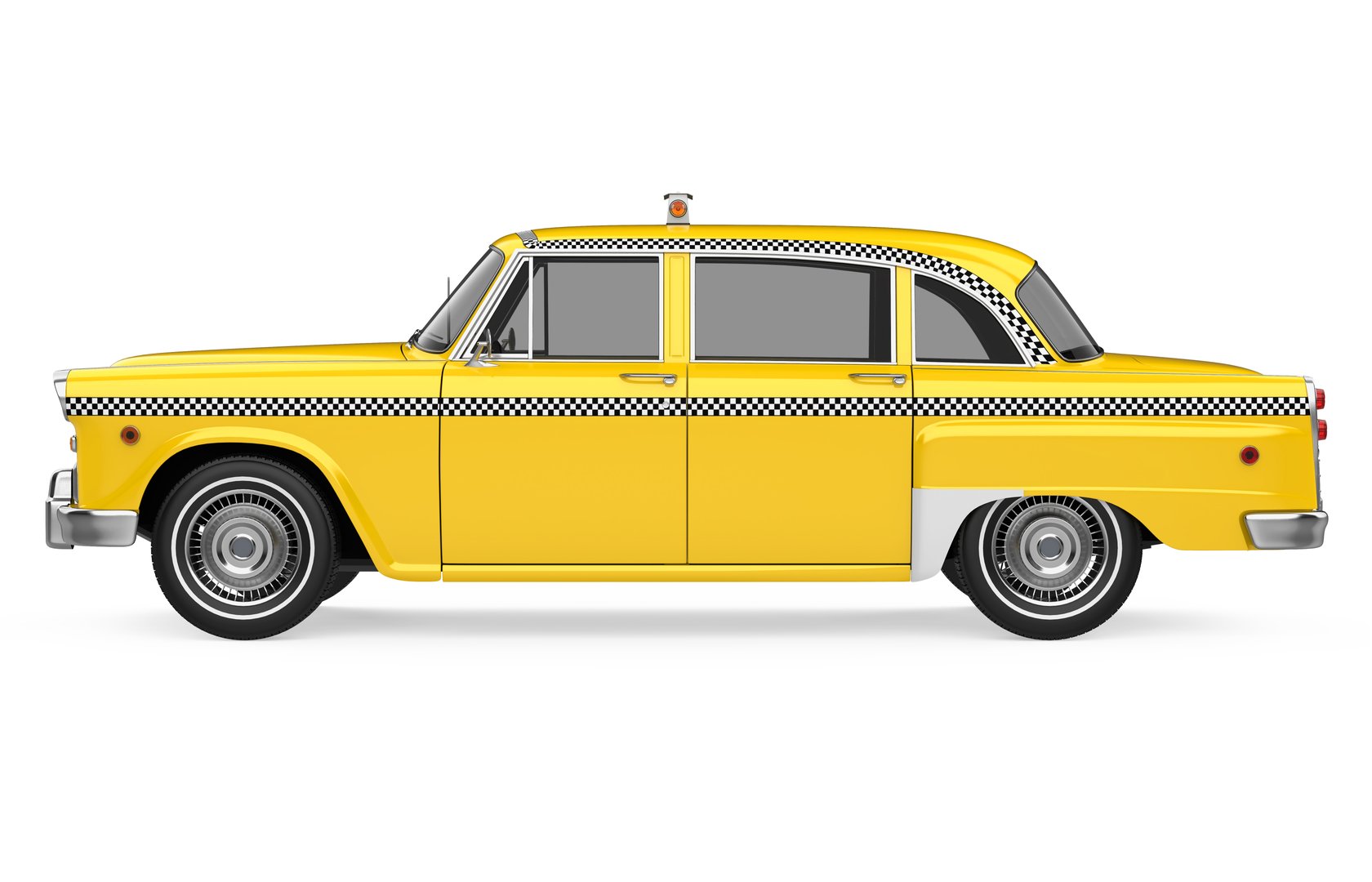 Vintage Taxi isolated on white background. 3D render