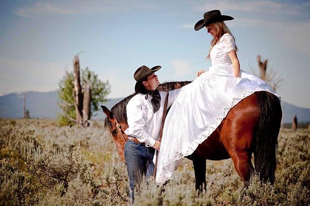 Bridal photo shoot at ranch
