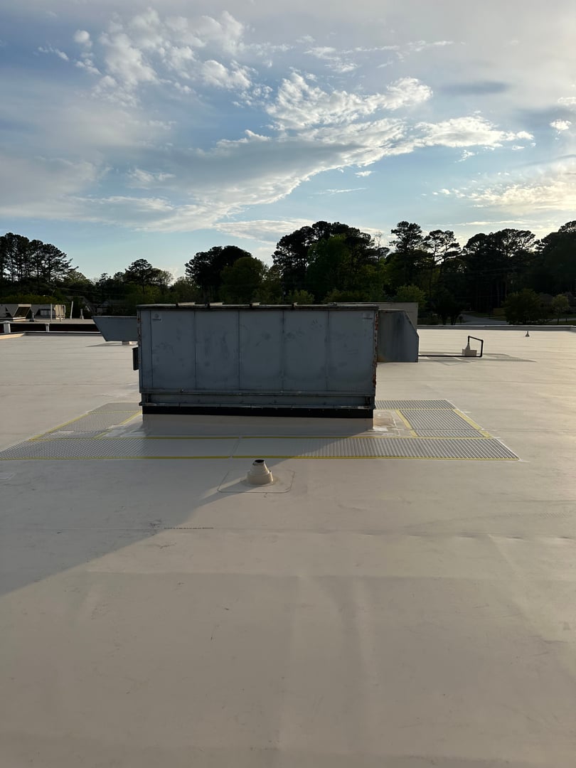 Silver Rock Roofing team working on commercial roof