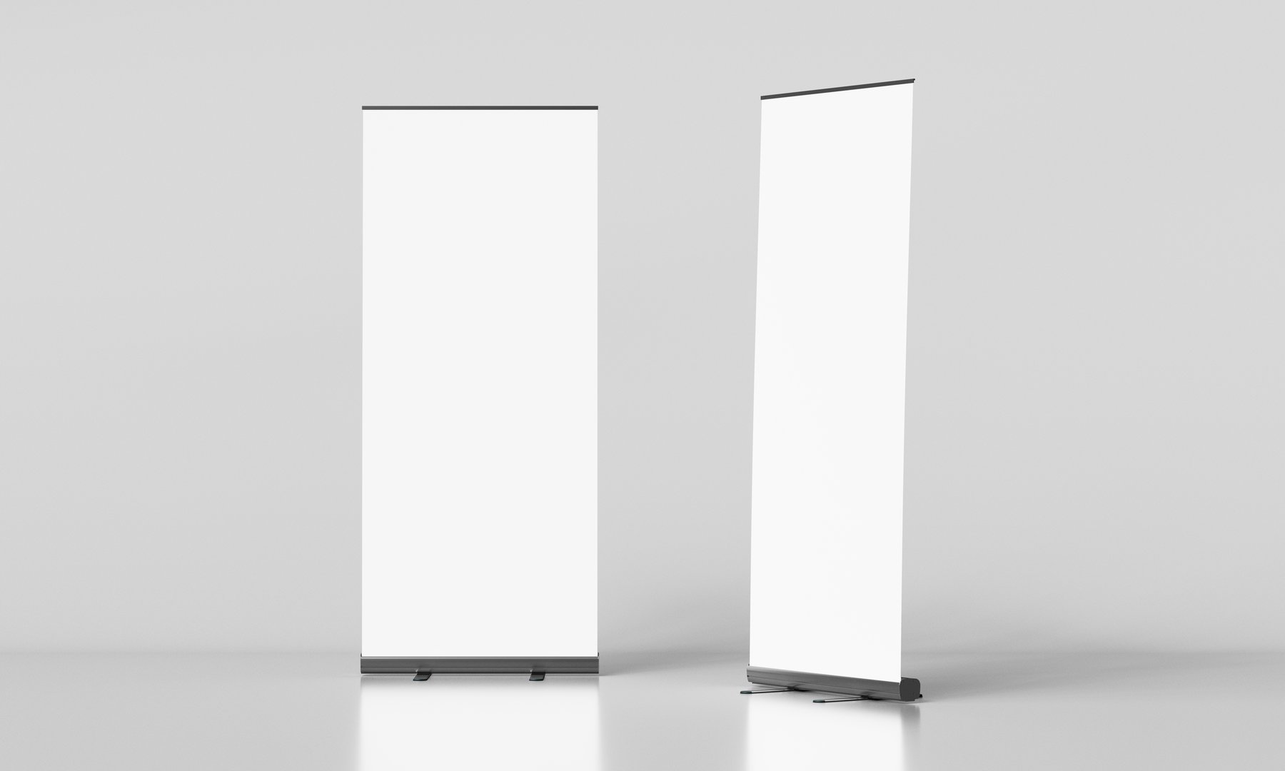 Stand Roll Up Banner Mock up. 3D Rendering