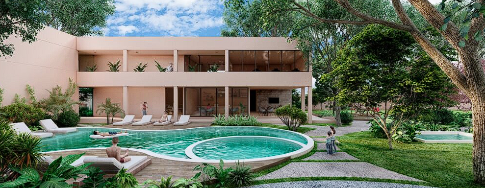 Casa club con asoleadero