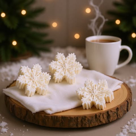 Świece sojowe Śnieżynki - zestaw 4 szt