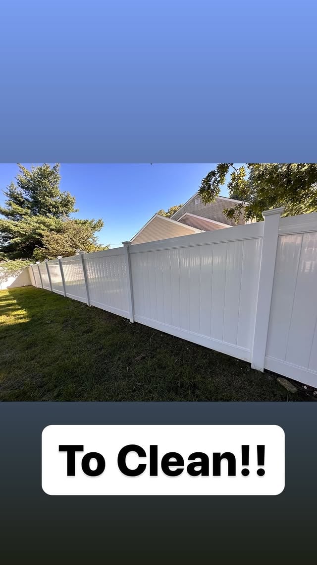 Clean fence after professional washing