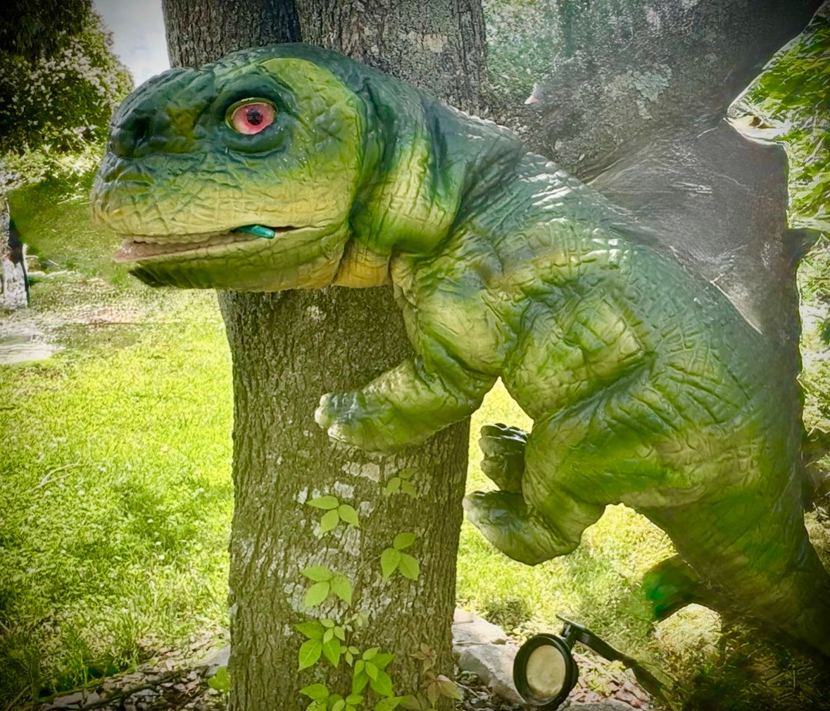 Pebbles the Brachiosaurus dinosaur artist