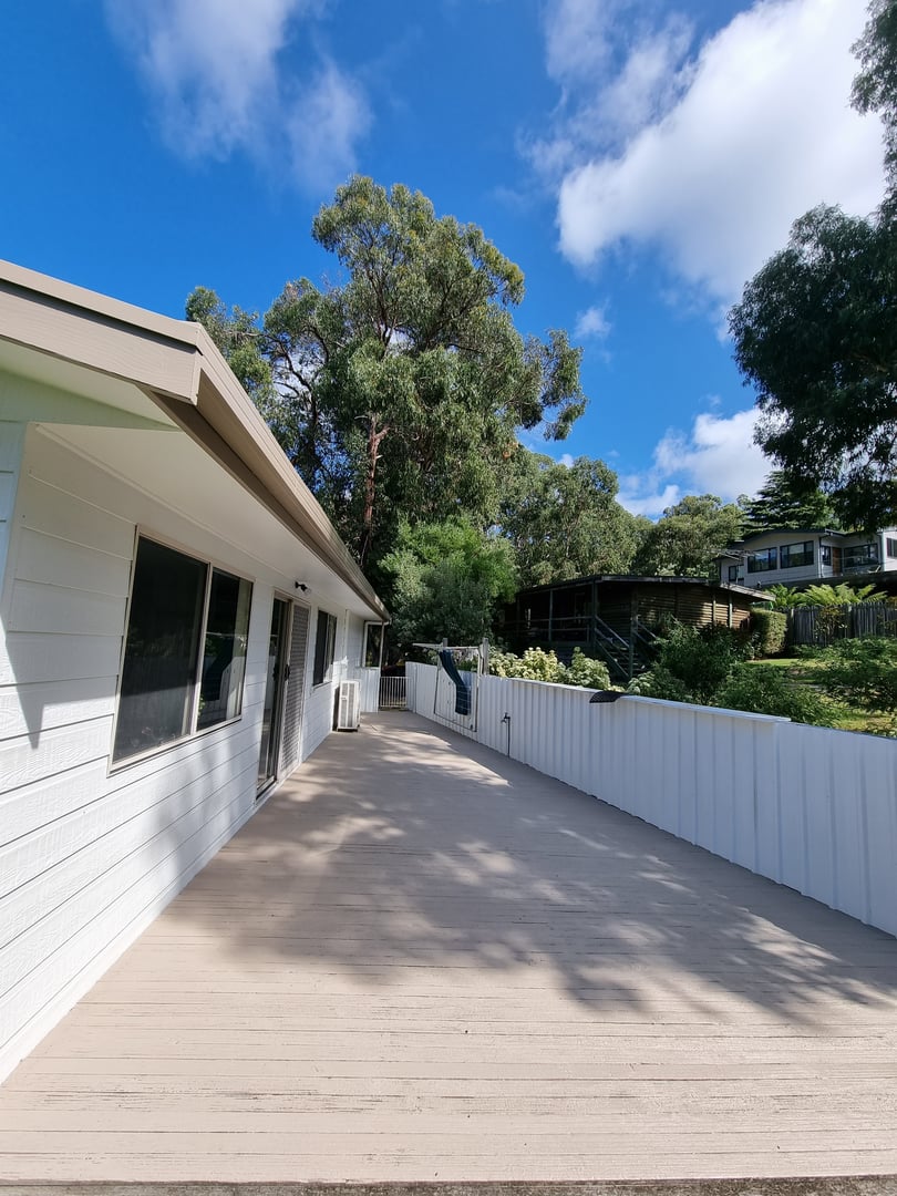 Coastal cottage work in progress showing painting process and techniques