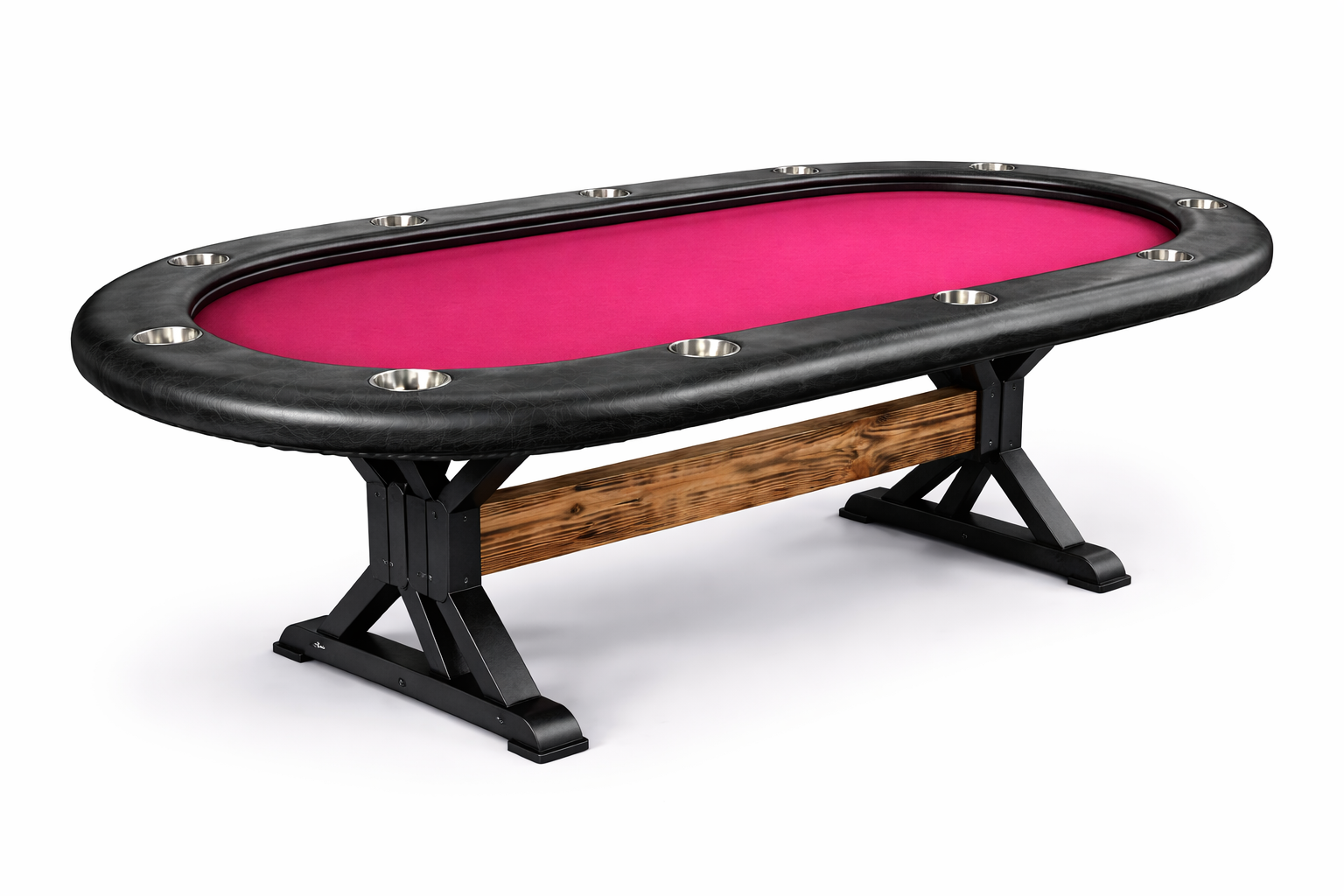 Red poker table with fancy base