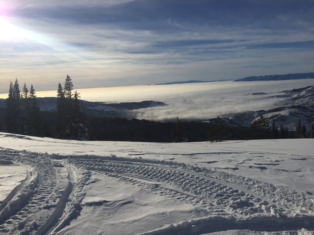 Cloud covered valley landscape