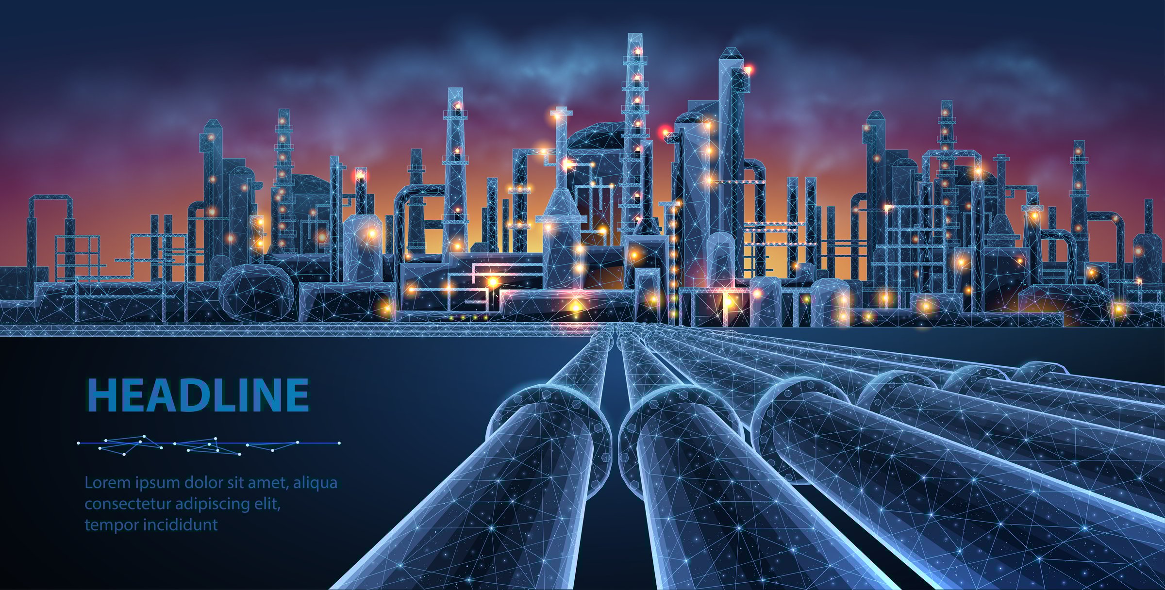 Oil or gas factory. Gas pipeline, crude oil, power industry, fuel transport, petrol pipe, chemical engineer, infrastructure service, energy technician.