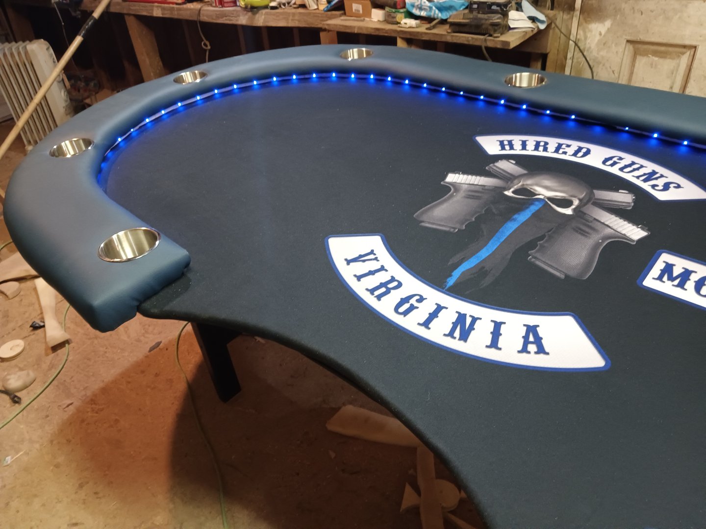 Craftsman building custom poker table