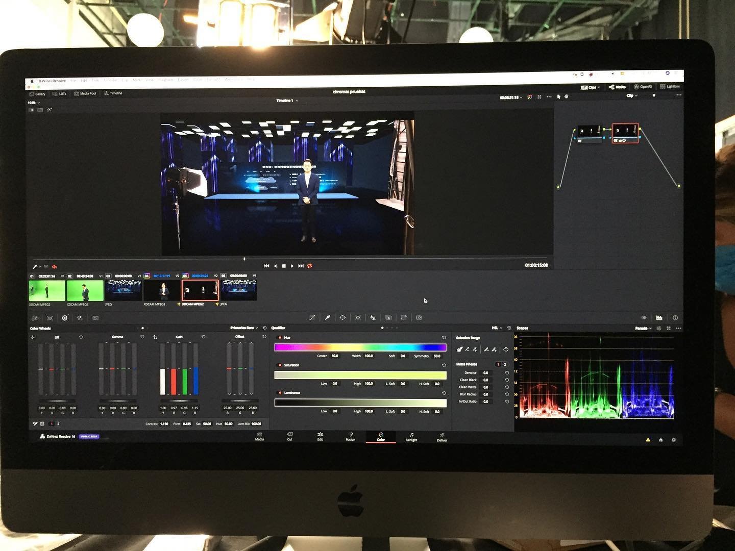 Configuración de equipos para evento en vivo