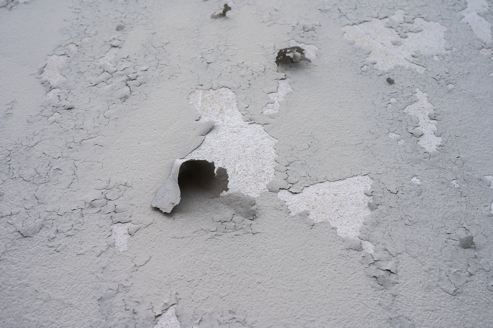 Peeling, cracking, or blistering paint occurs when there is a loss of adhesion between the paint and the surface it's placed on.