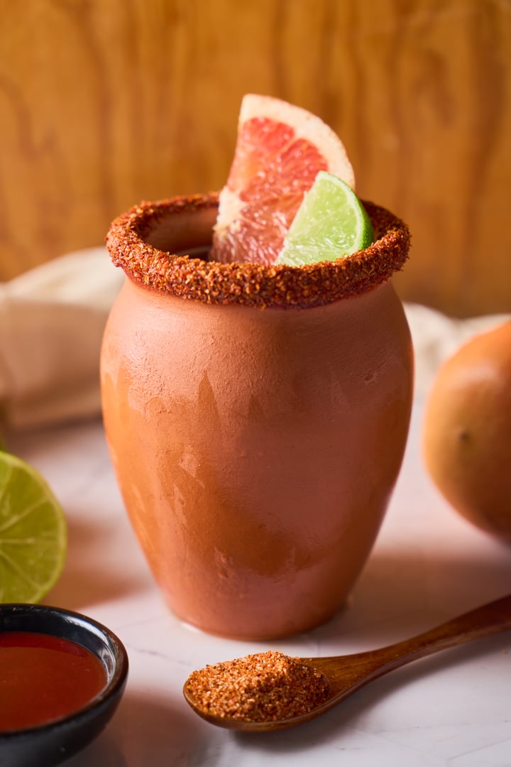Refreshing Cantarito Drink in Authentic Clay Cup, from mexico