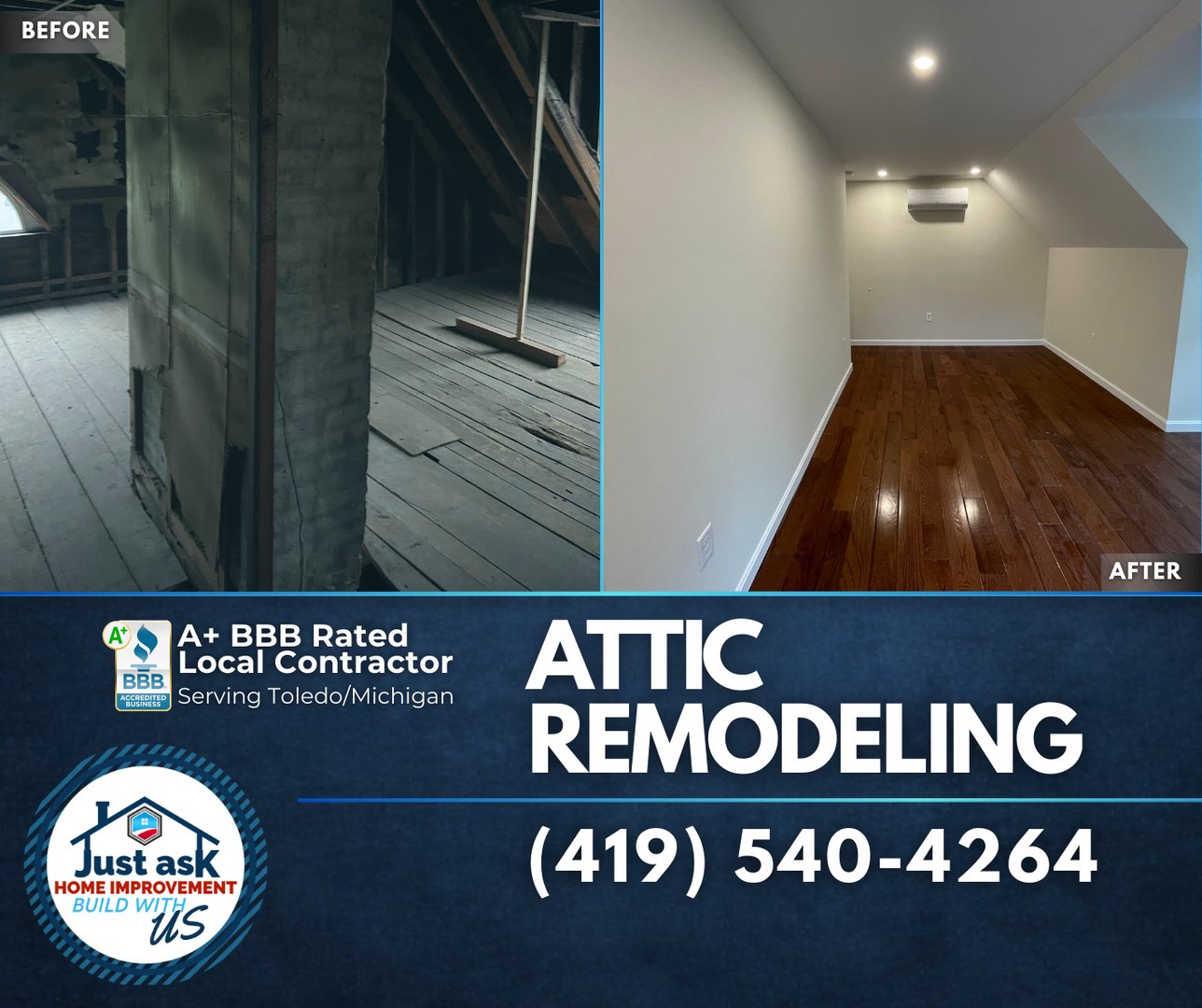 Unfinished attic space ready for conversion