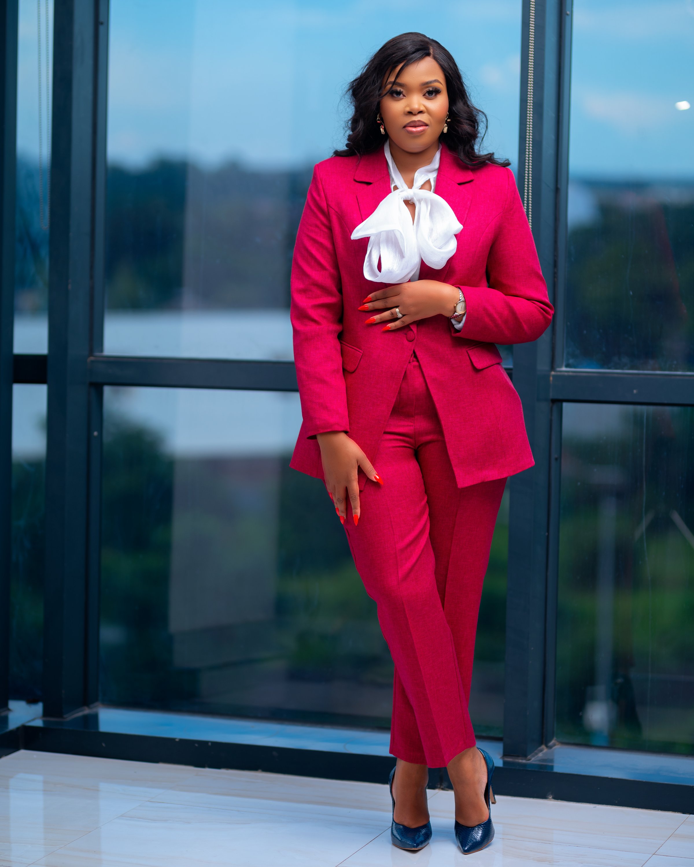 Modesta women's red suit