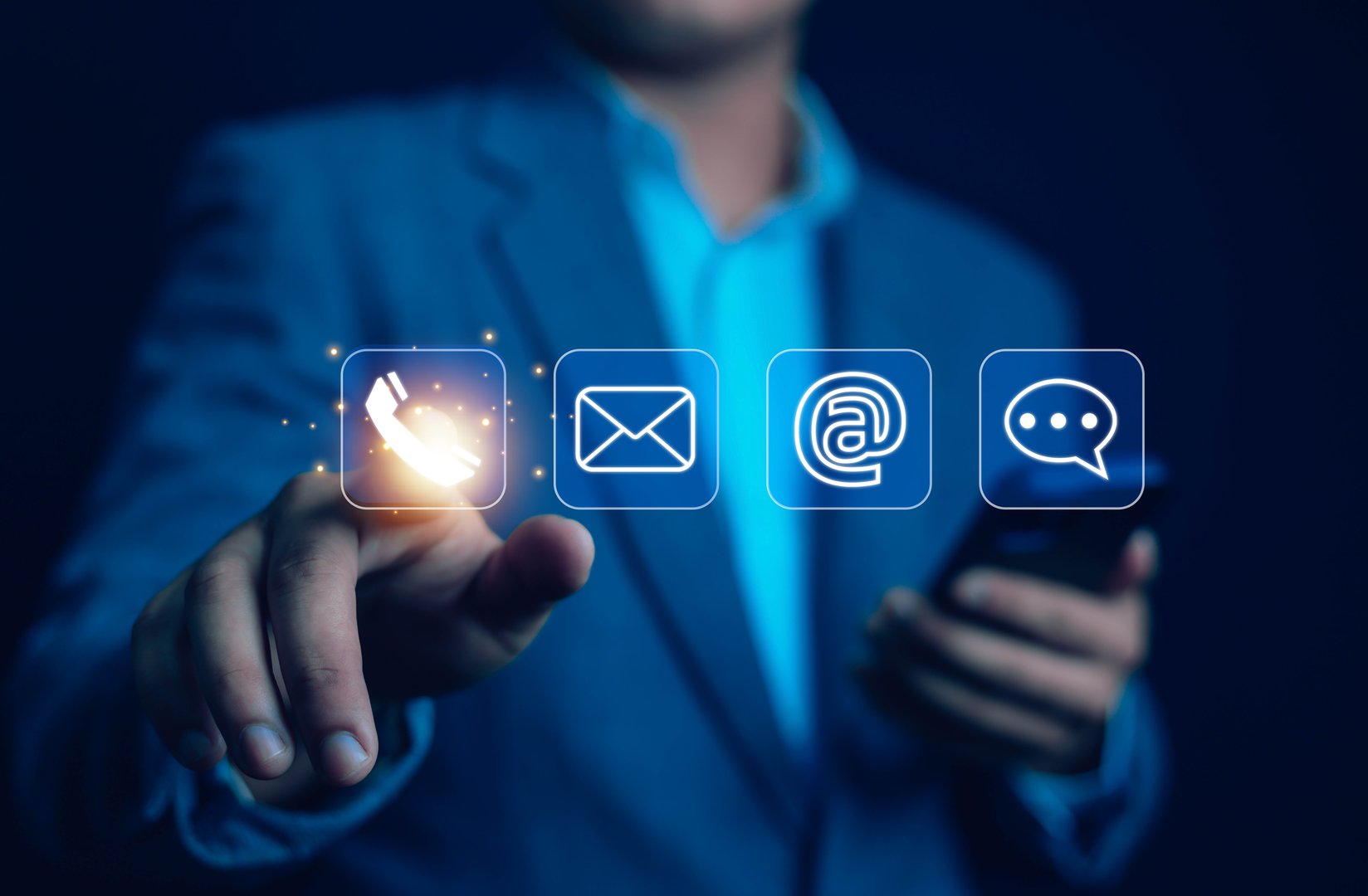 Smartphone with contact icons