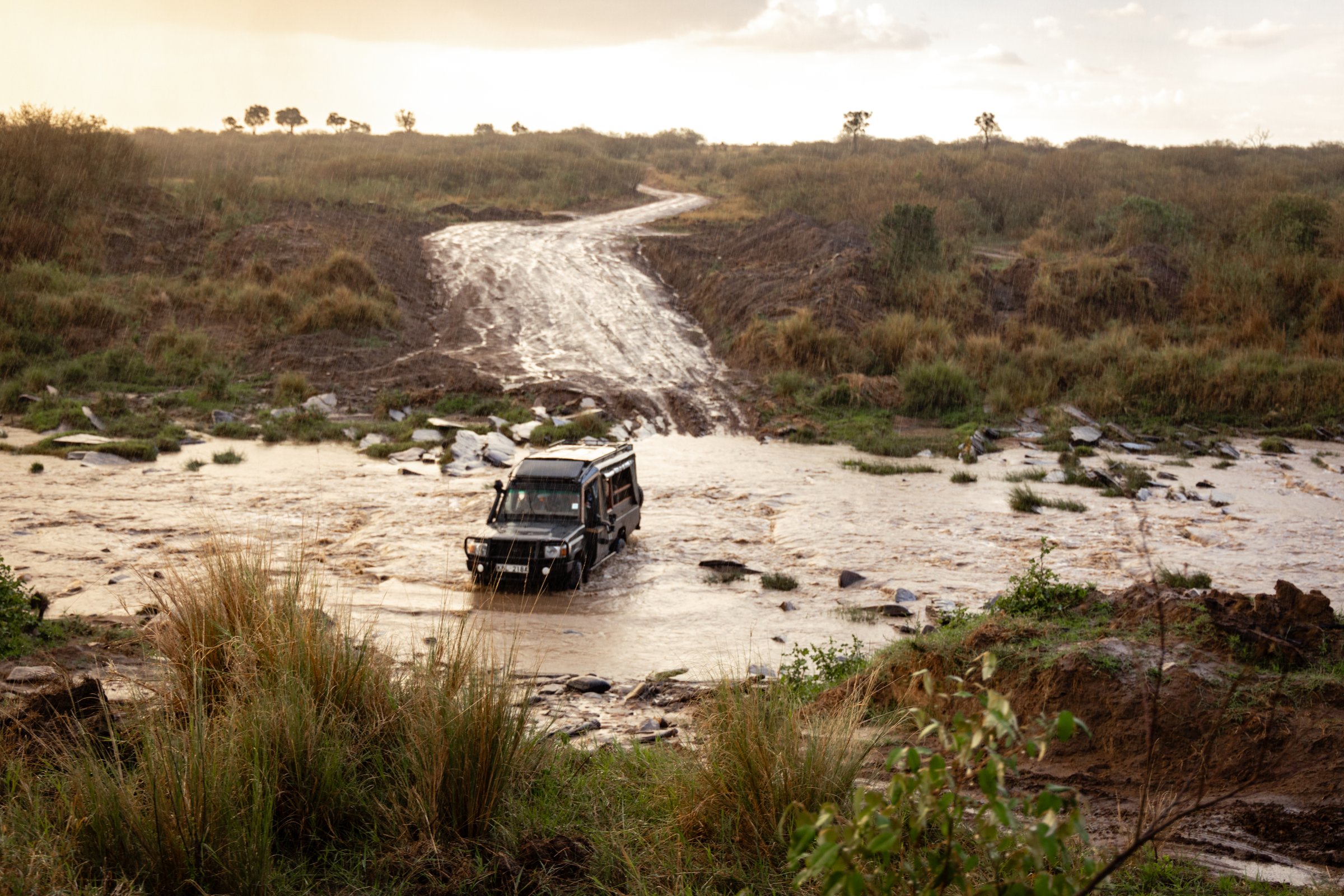 Traversing the Talek River in Masai Mara National Reserve
