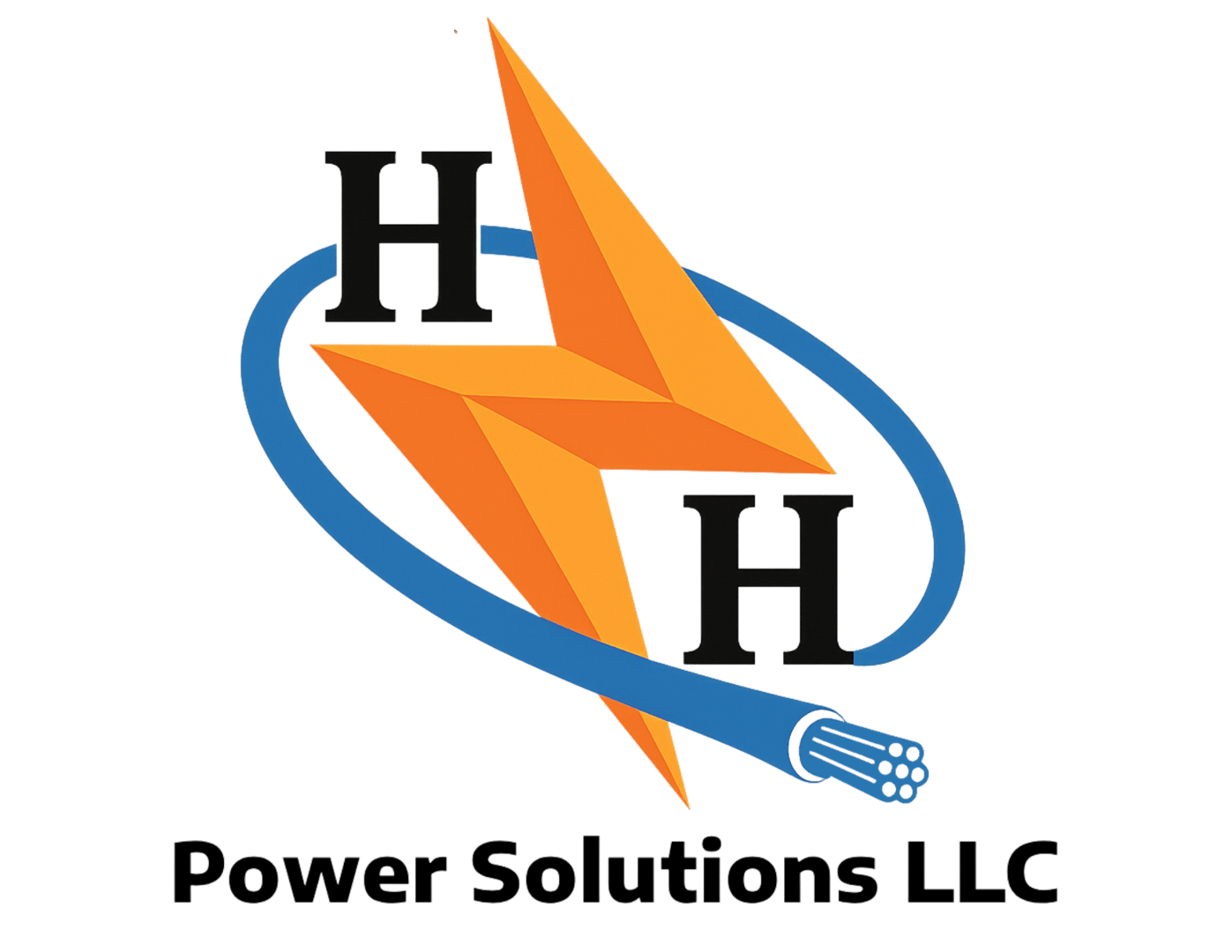 H&H Power Solutions Redesigned Logo - Orange Blue