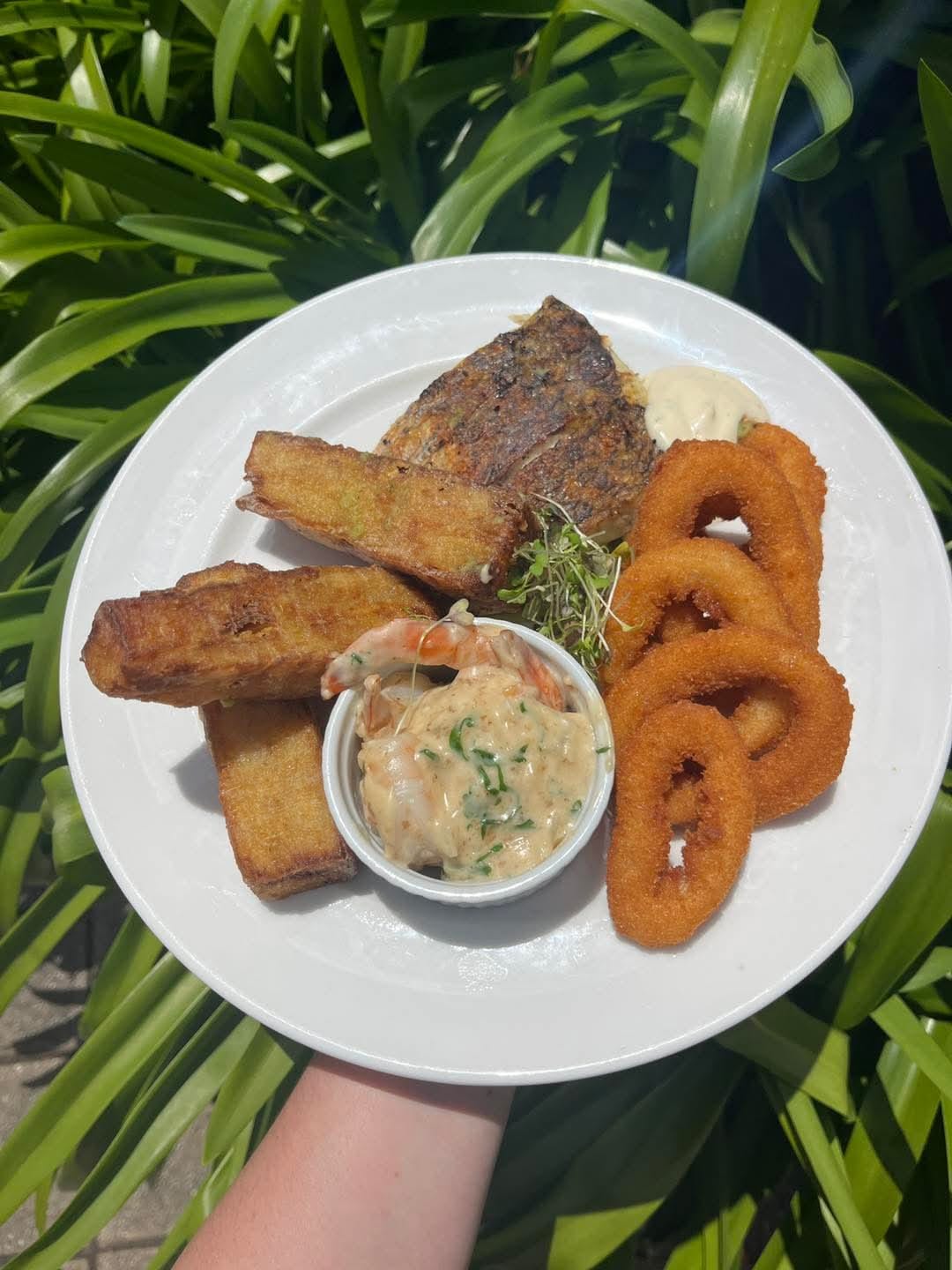 Delicious food platter at Ponds Bistro