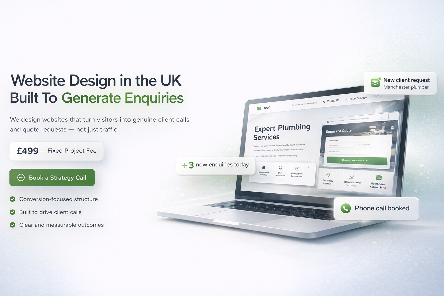 Website preview on laptop