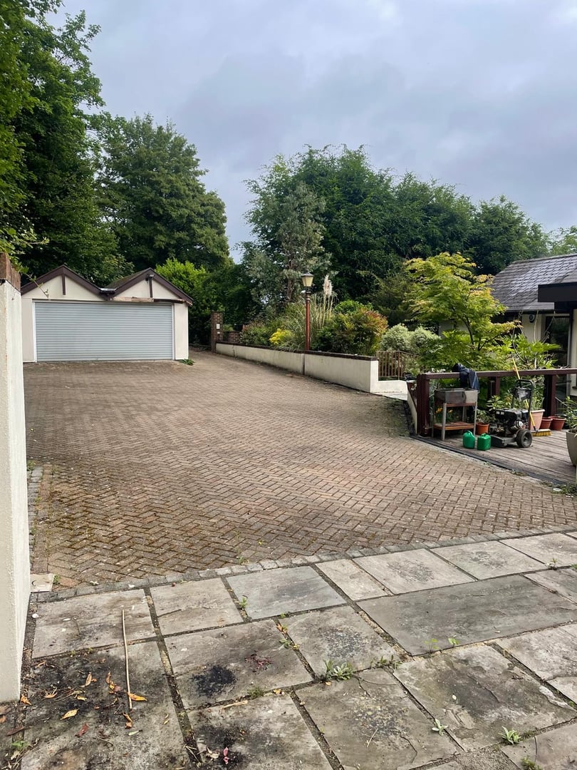 Driveway before cleaning