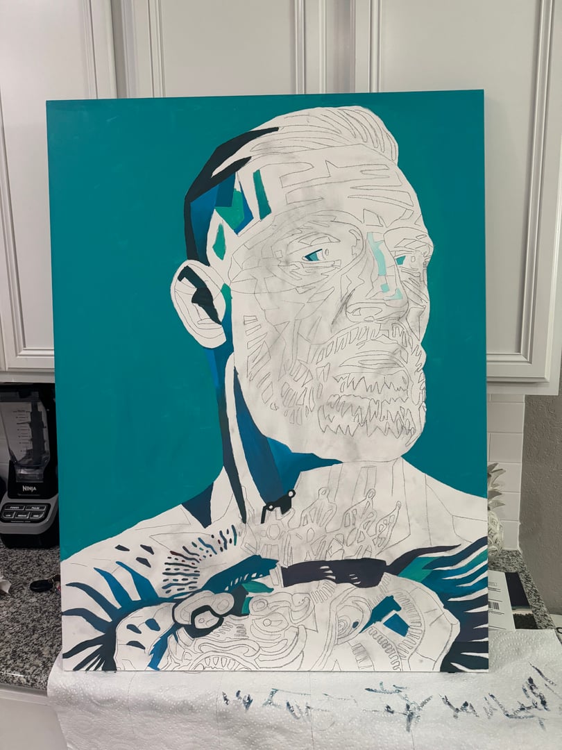 Conor McGregor Painting Process Photo