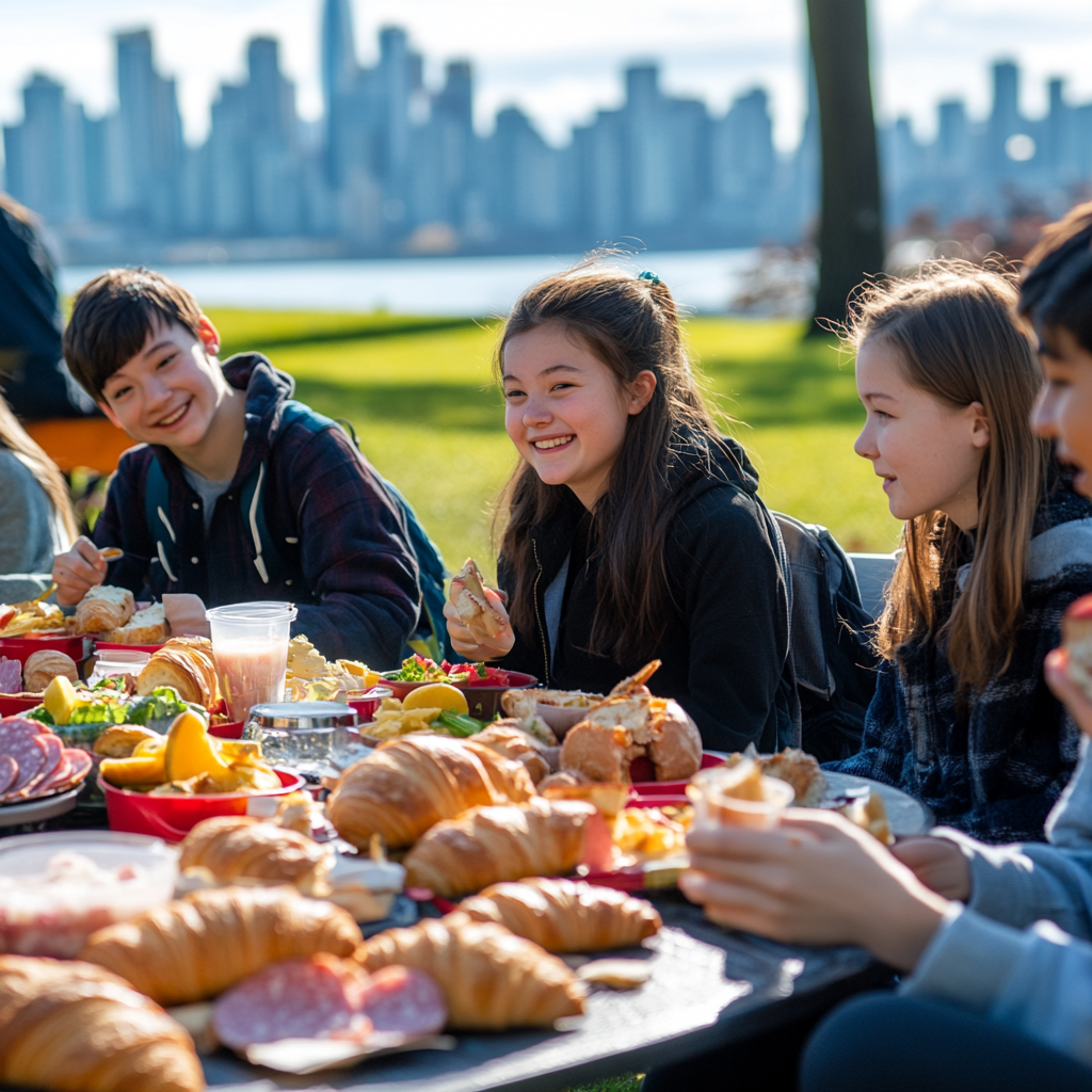 Delicious lunch options including fresh sandwiches and salads