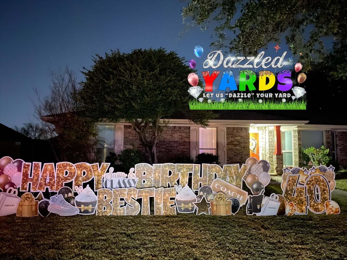 Glitter n Gold yard display