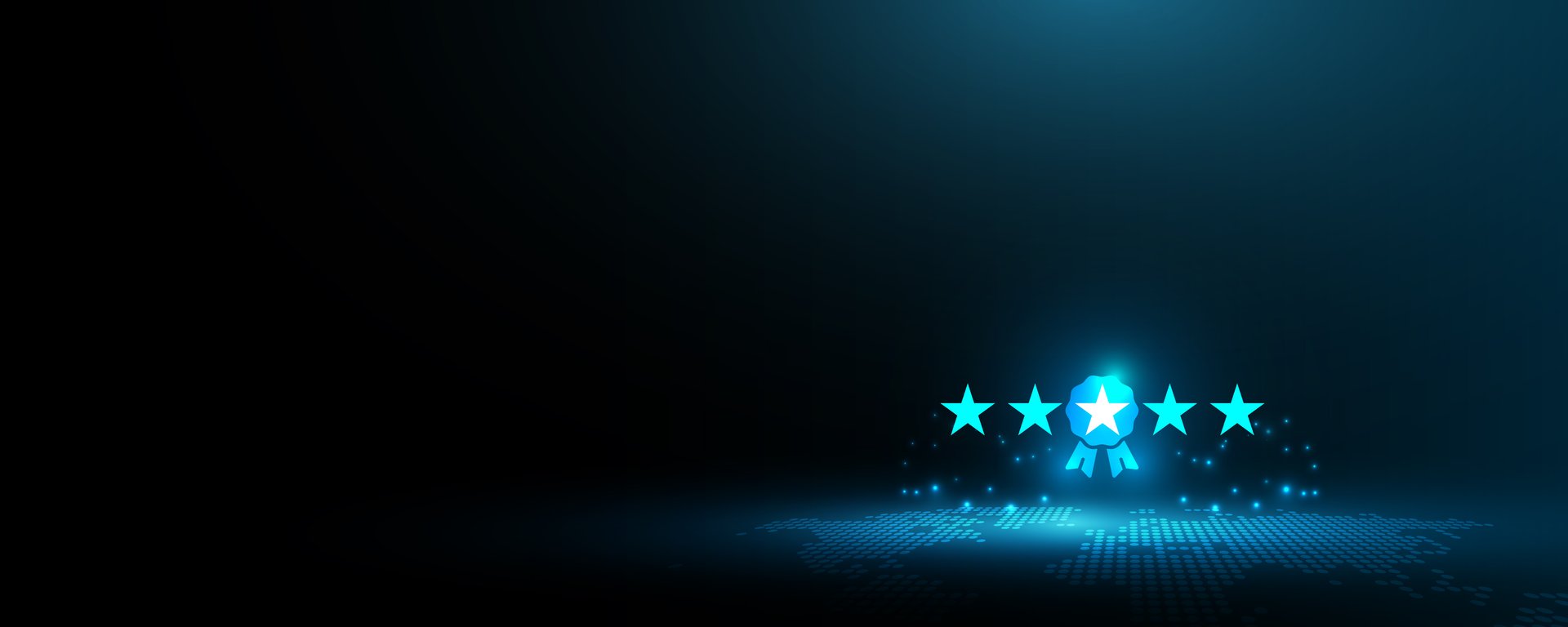 Technology concept of star rating and satisfaction review