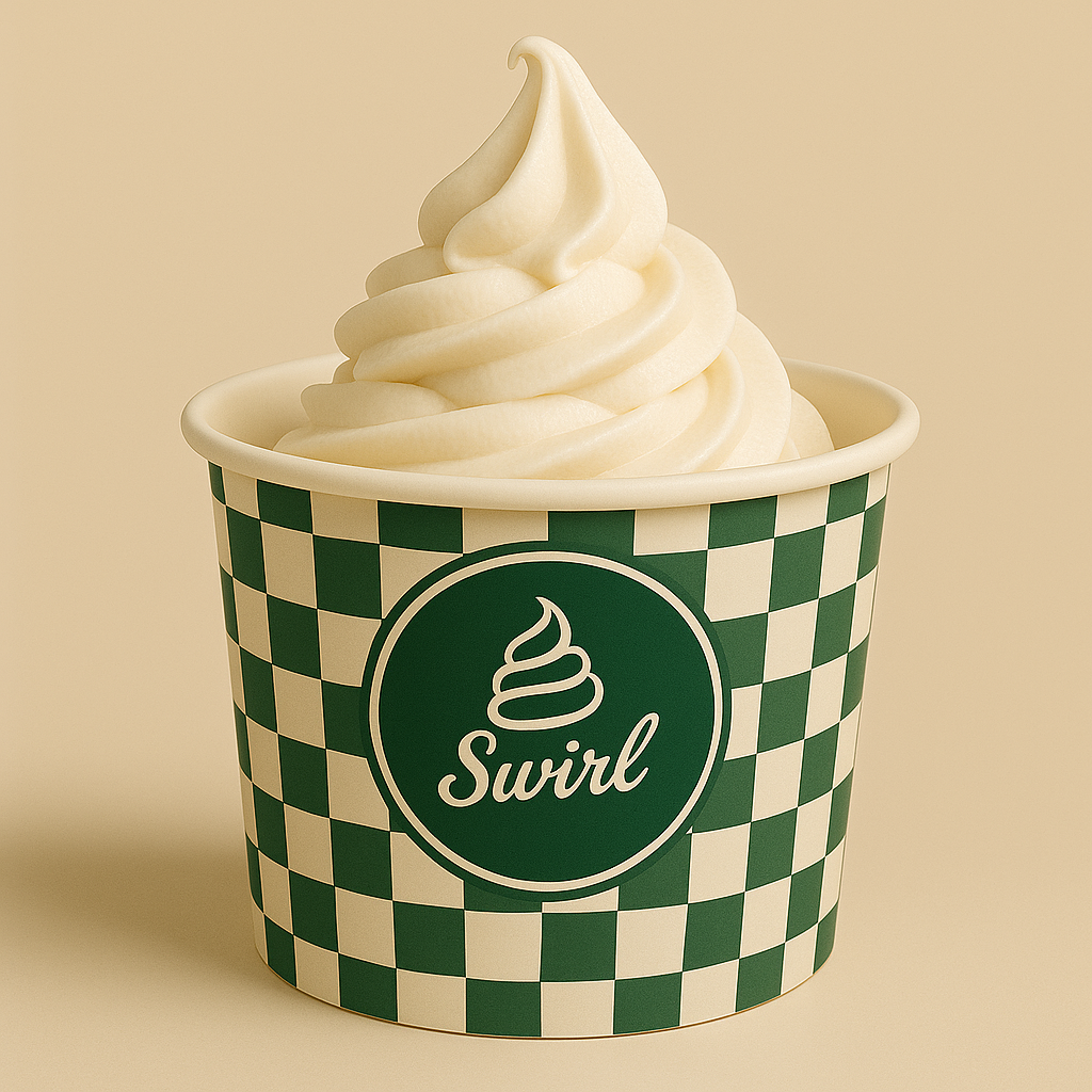 Swirl soft serve cup