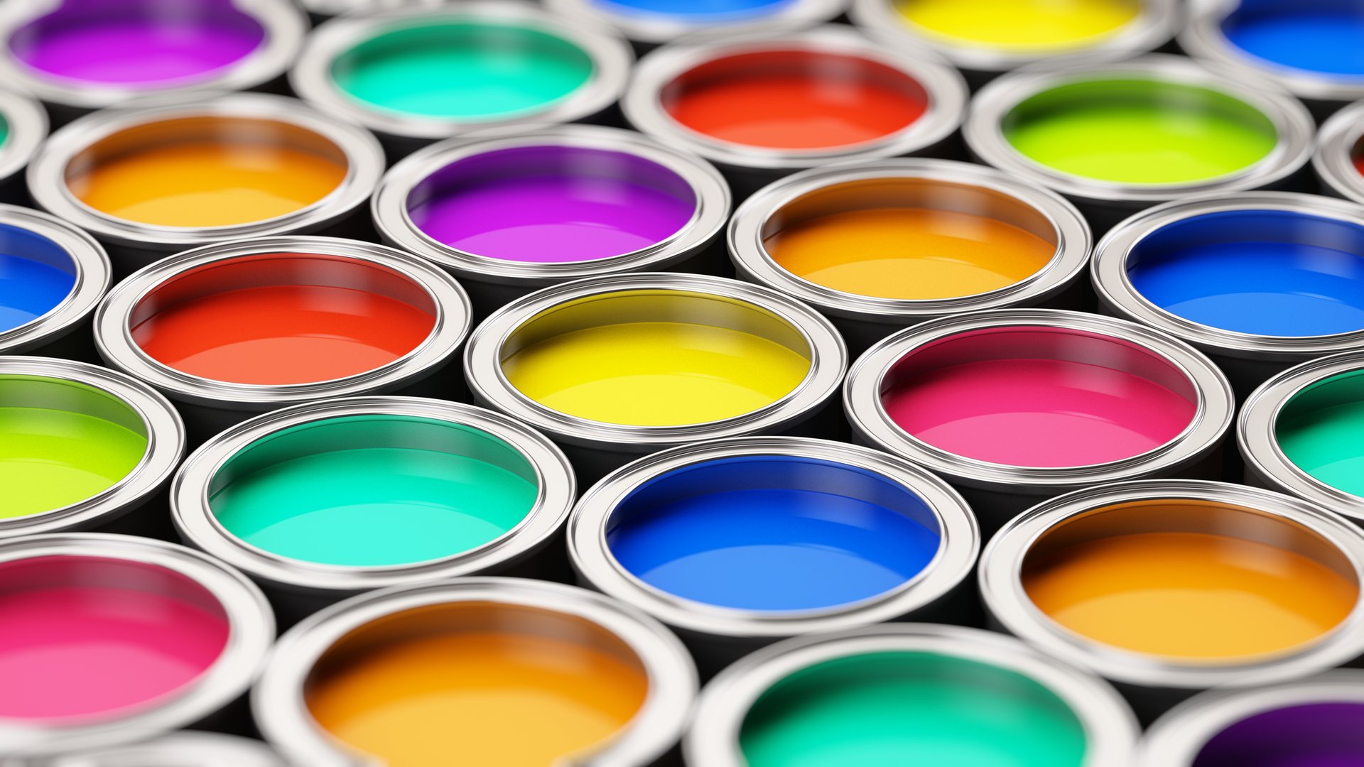 Color paint cans - 3d rendering